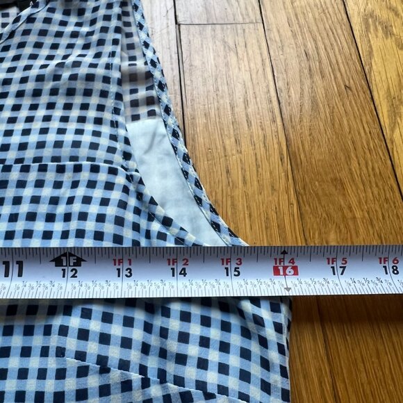 Timo Weiland X Banana Republic Size 4 Blue Gingham Plaid Silk Sleeveless Dress - Picture 10 of 14